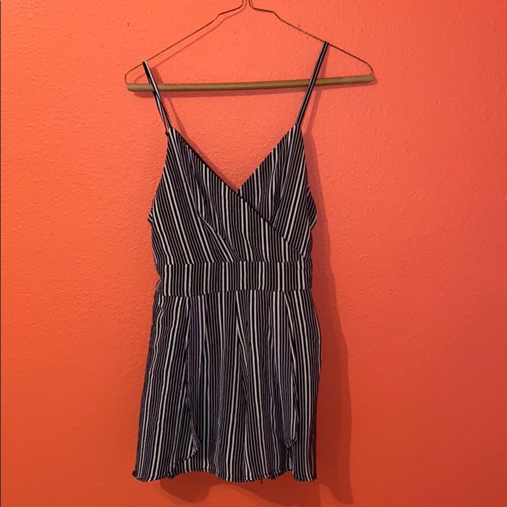 Black and white striped Romper